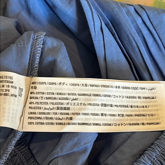 Abercrombie& Fitch | Poplin Plunge V-Neck Top Blouse XL Smock Ruching Classic - Picture 7 of 9